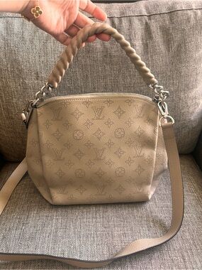 Louis Vuitton Taupe Monogram Shoulder Bag with Braided Handle